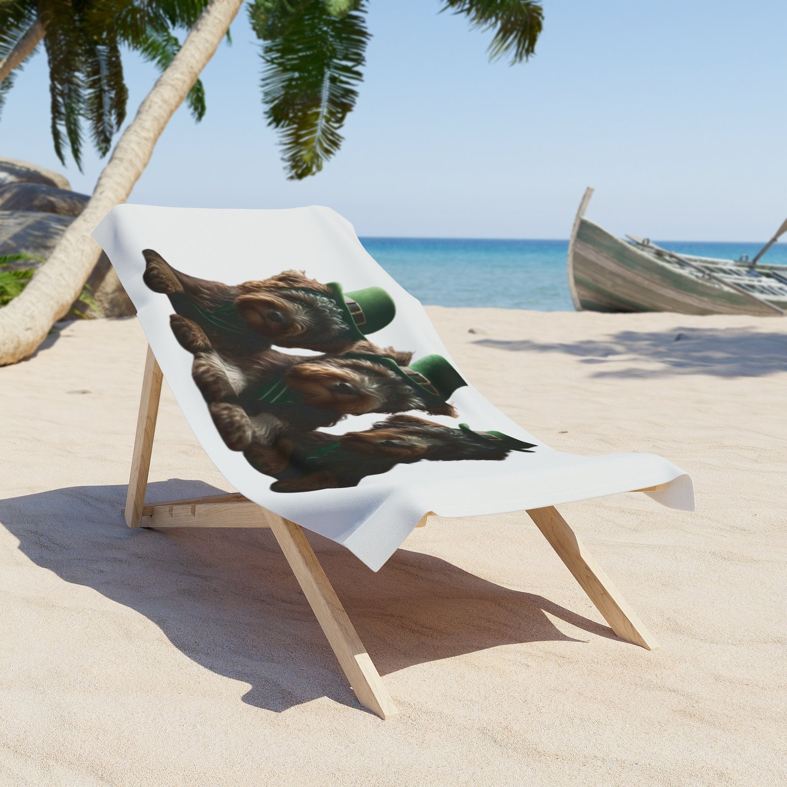 Ireland Beach Towel, Dog Lover Gift, Beach Day Essential, Summer Accessory, Stained Glass Art Towel - Image 2