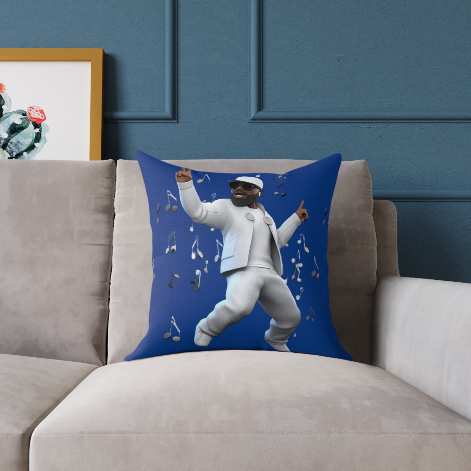 Music Man Cushion Square Poly Canvas Pillow - Image 7