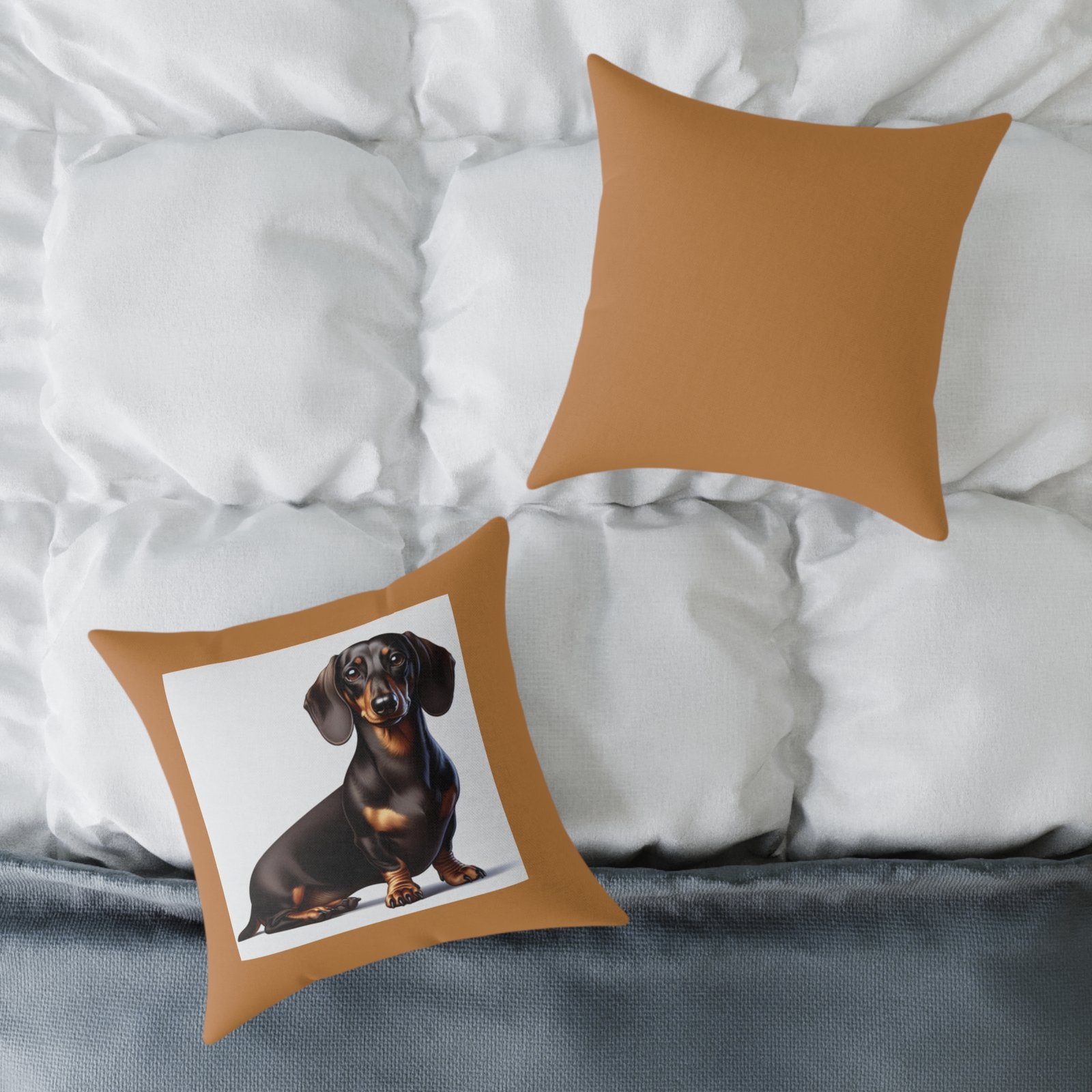 Dachund Dog Pet Puppy Cishion 08 Square Poly Canvas Pillow 08 - Image 8