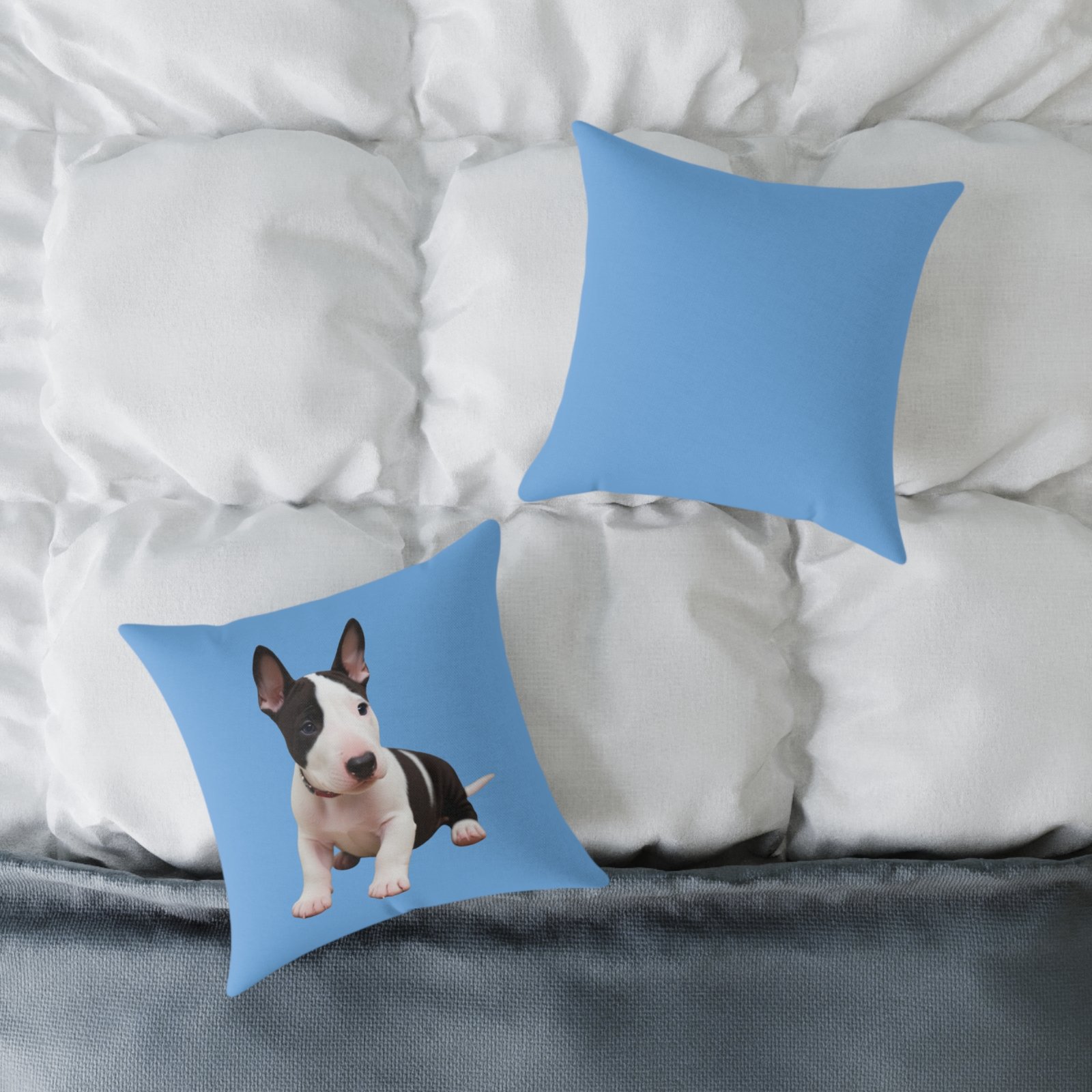 English Bull Terrier Square Poly Canvas Pillow - Image 4