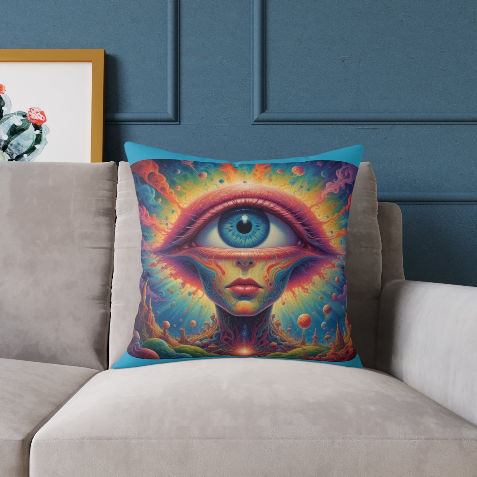 Psychadelic Square Poly Canvas Pillow - Image 11