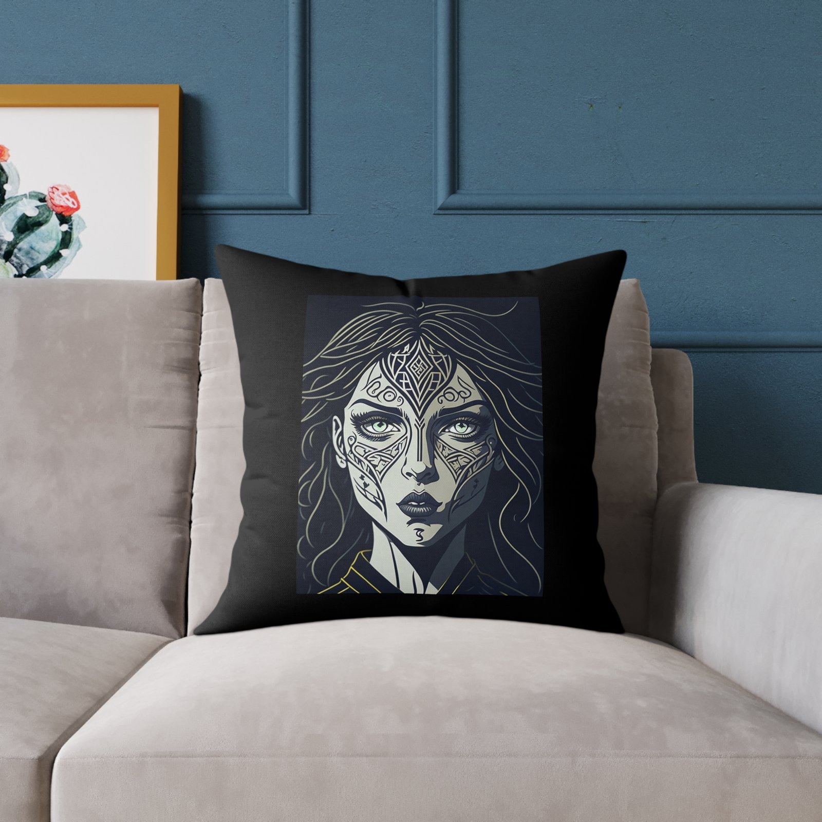 Subdued Print Square Poly Canvas Pillow - Image 11