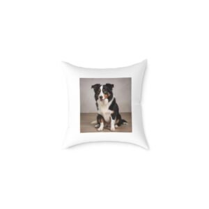 Dog Pet Puppy 08 Border Collie Square Poly Canvas Pillow Cushion 08