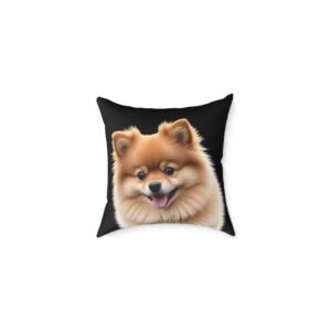 Pomeranian Dog Square Poly Canvas Pillow