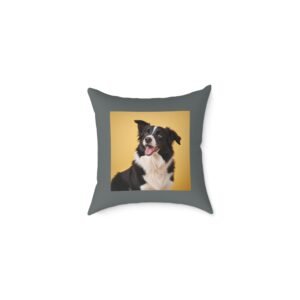 Border Collie Pet Dog Puppy Cushion 08 .Square Poly Canvas Pillow 08