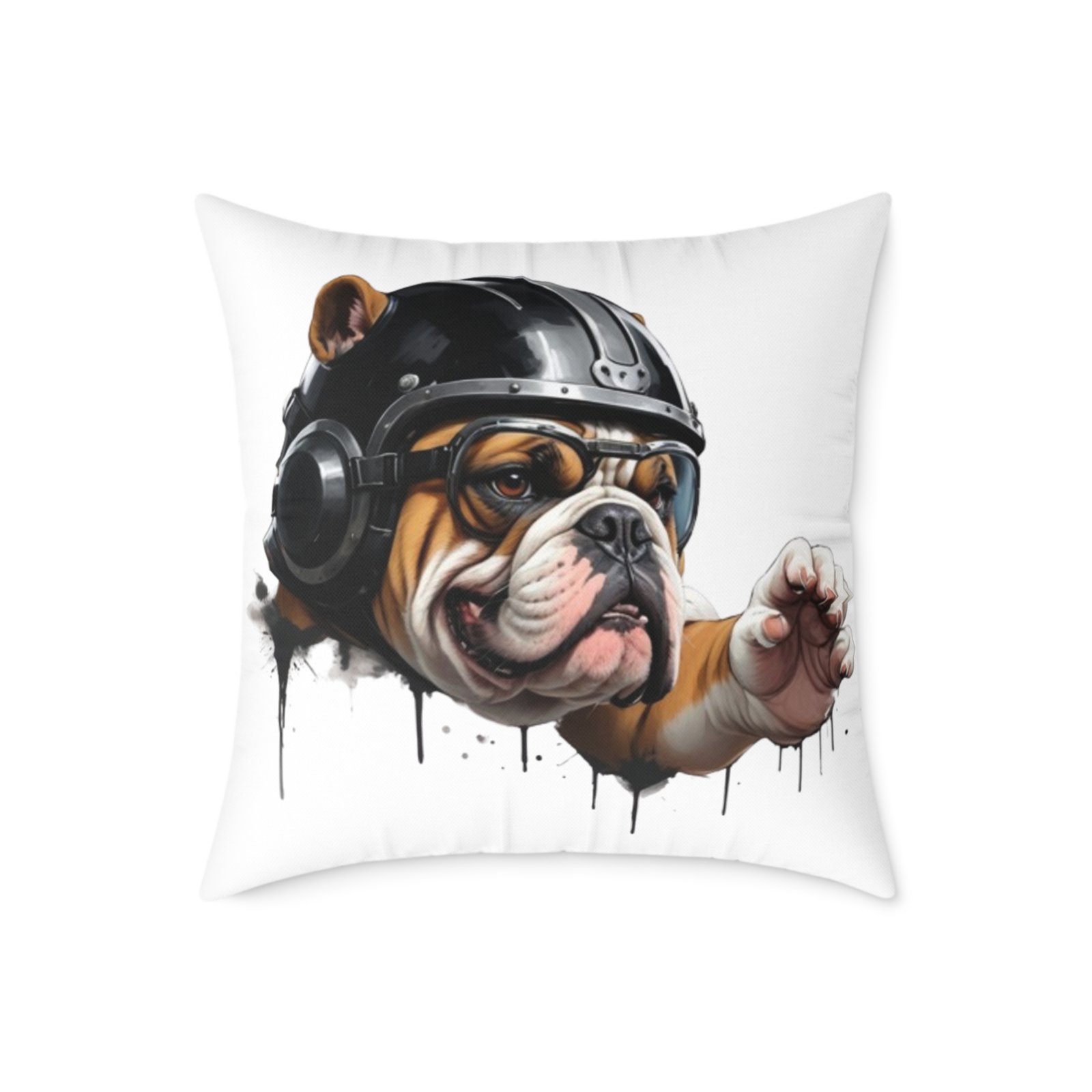 Flight Of The Bulldog Square Poly Canvas Pillow - Image 13