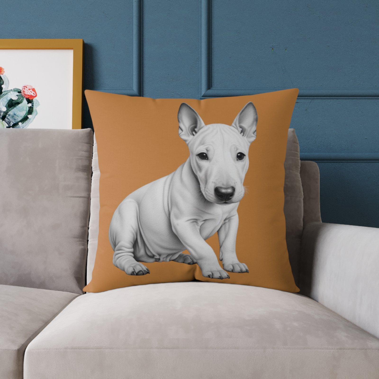 English Bull Terrier Square Poly Canvas Pillow - Image 15
