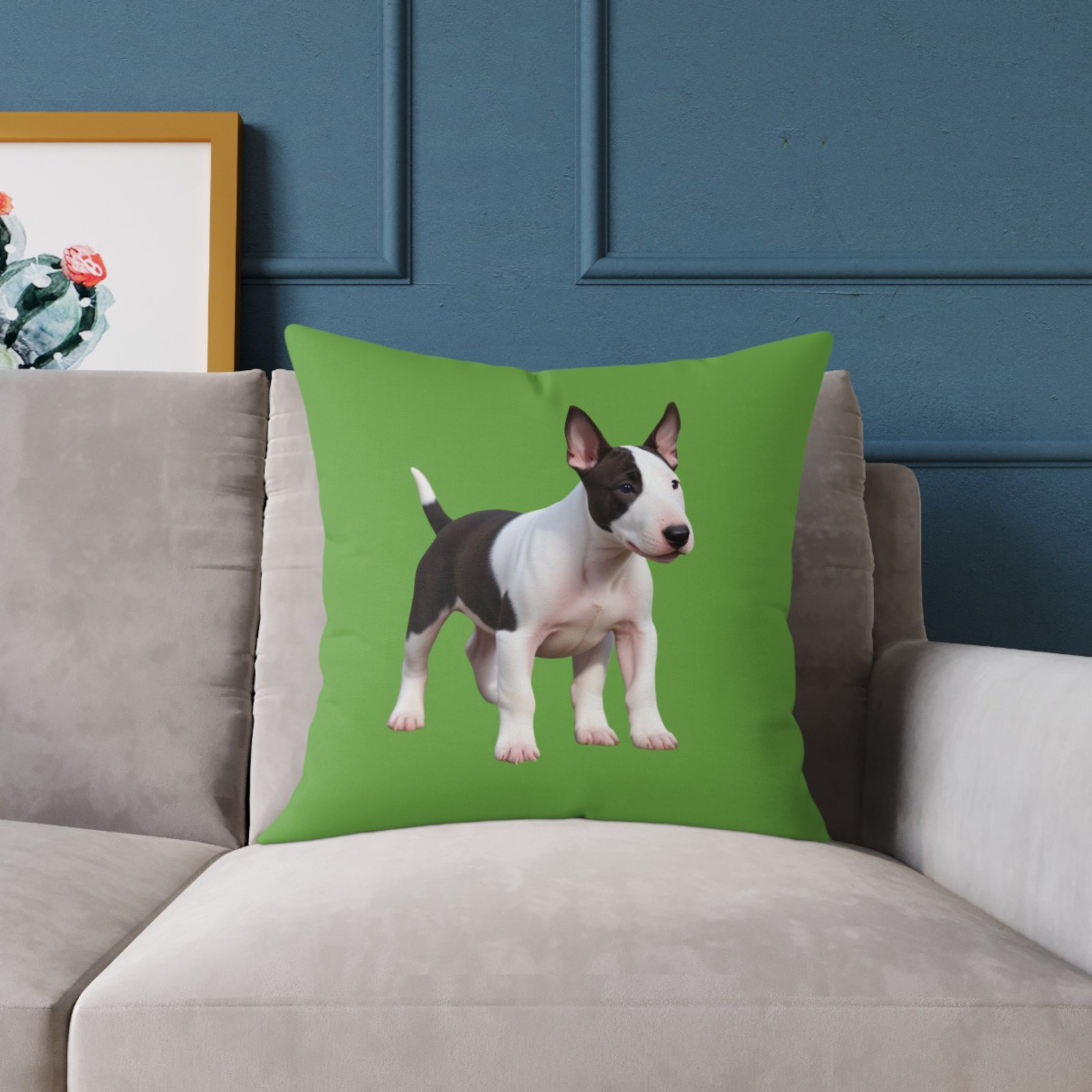 English Bull Terrier Square Poly Canvas Pillow - Image 11
