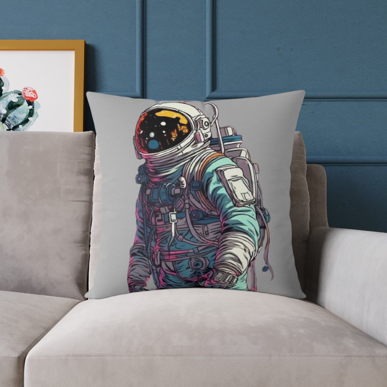 Astronaut Square Poly Canvas Pillow - Image 15