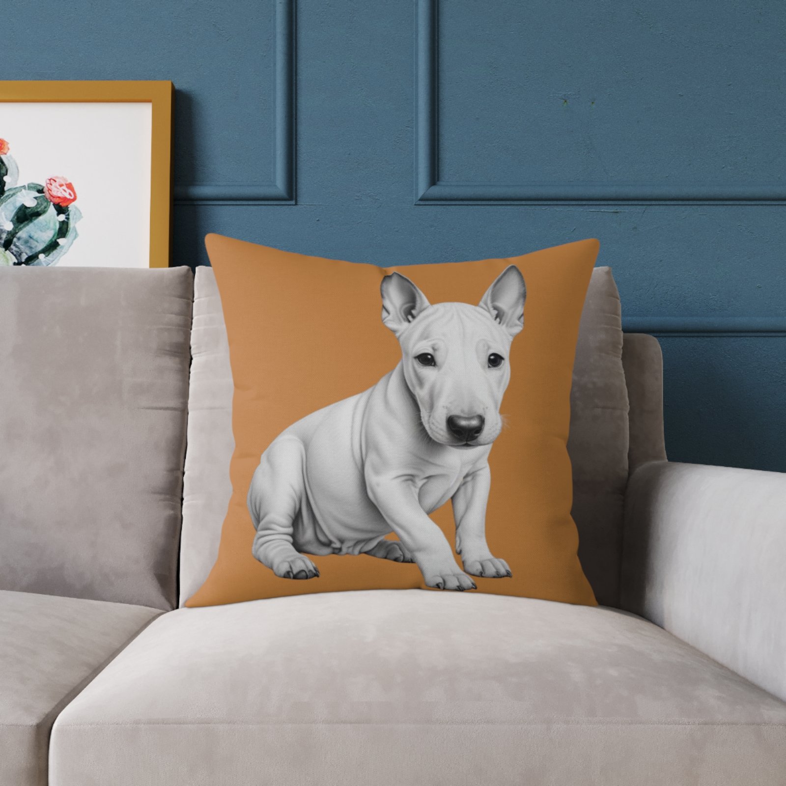English Bull Terrier Square Poly Canvas Pillow - Image 11