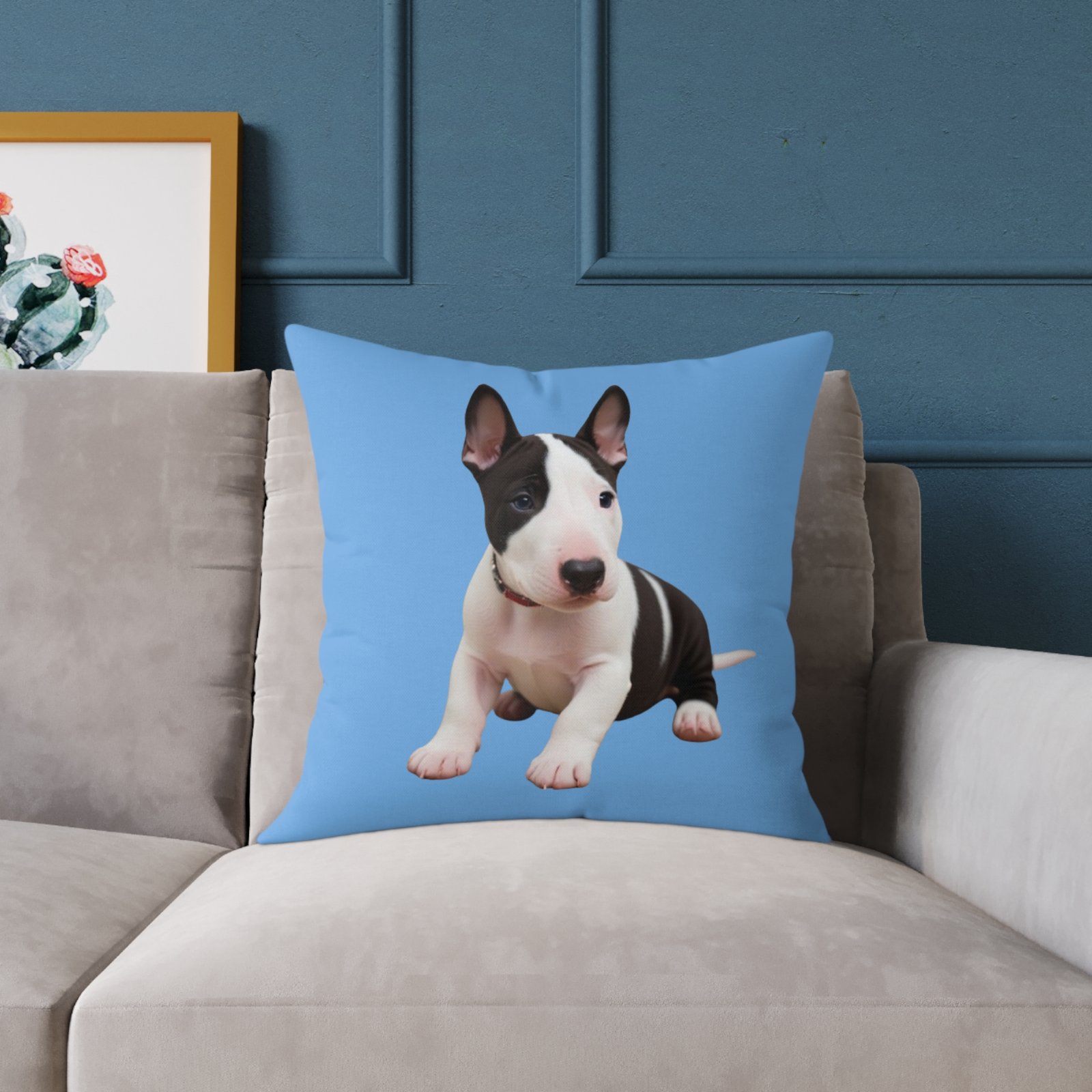 English Bull Terrier Square Poly Canvas Pillow - Image 11