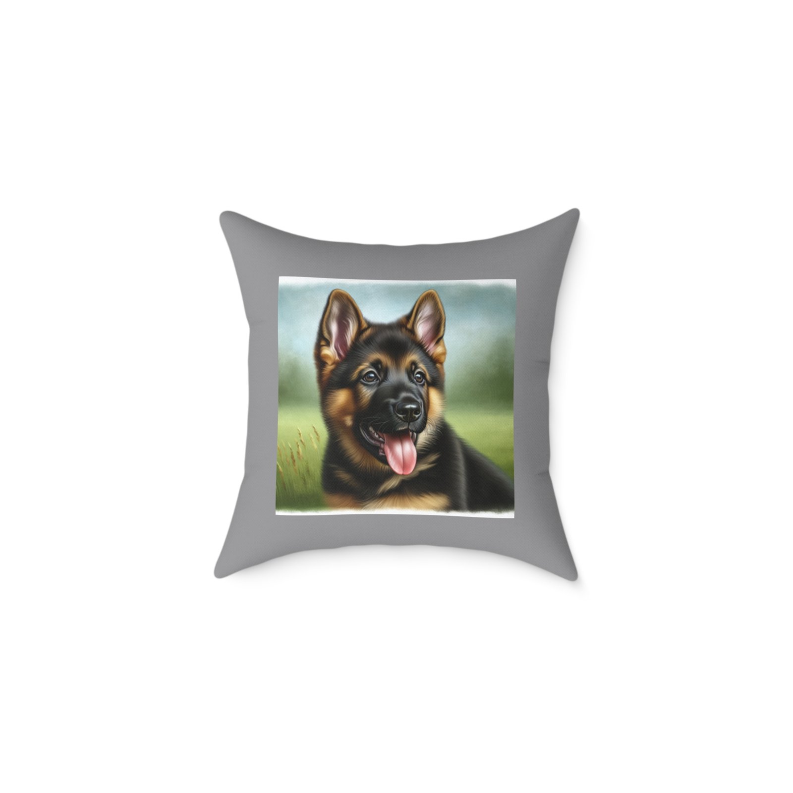 German Shephard Alsation puppy Dog Pet Cushion 08 Square Poly Canvas Pillow 08 - Image 5