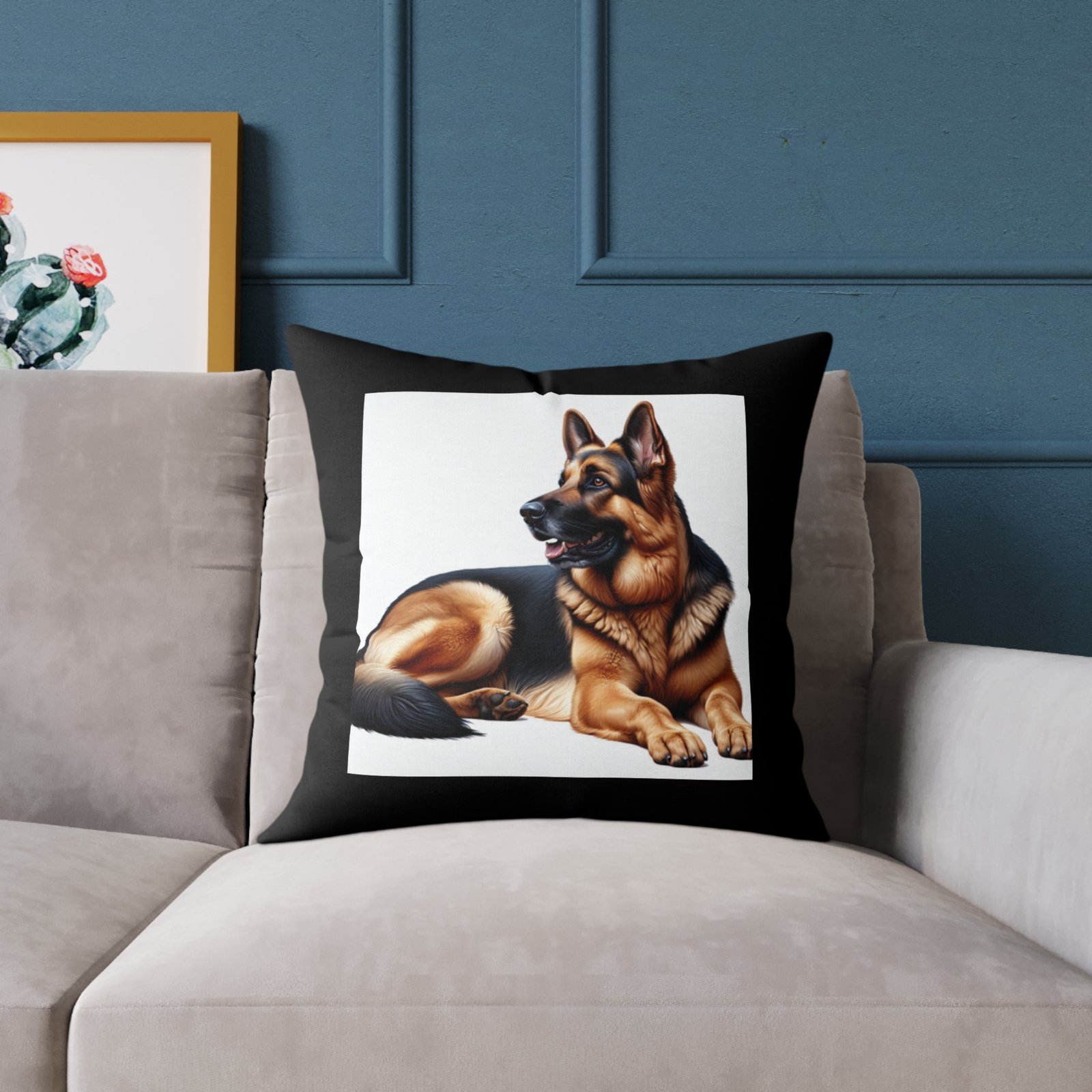 German Shephard Alsation puppy Pet Dog Cushion 08 Square Poly Canvas Pillow 08 - Image 11