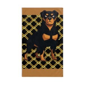 Rottweiler Plaid Hand Towel, Dog Lover Gift, Kitchen Decor, Pet Accessories, Unique Home Decor, Holiday Gift Idea