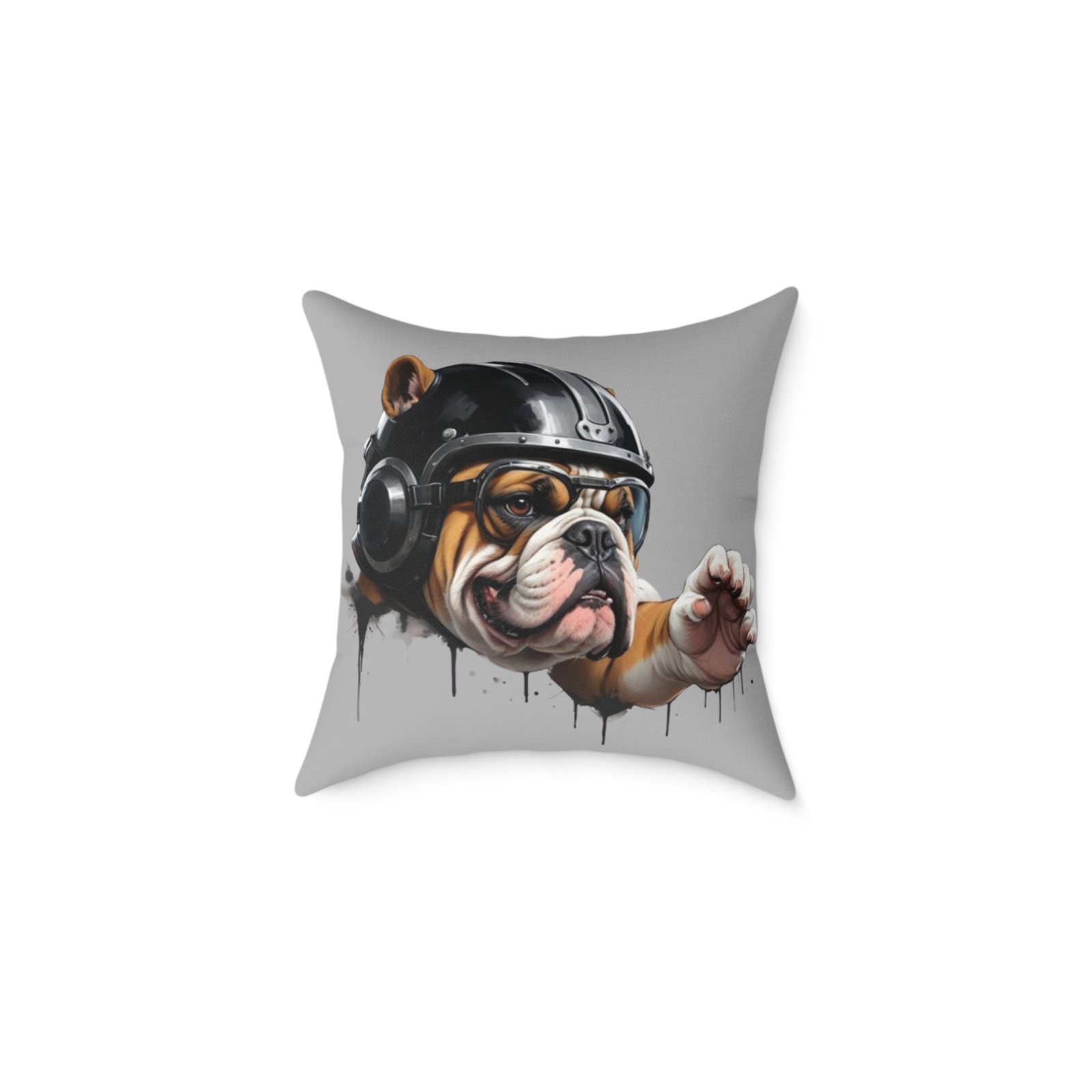 Flight Of The Bulldog Square Poly Canvas Pillow - Image 5