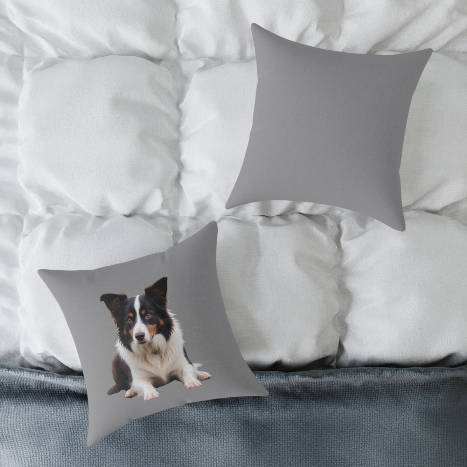 Border Collie Dog Pet Puppy Cushion 08 Square Poly Canvas Pillow 08 - Image 8