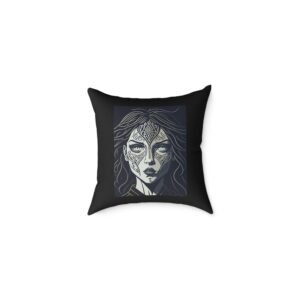 Subdued Print Square Poly Canvas Pillow