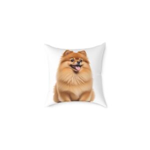 Pomeranian Dog Square Poly Canvas Pillow