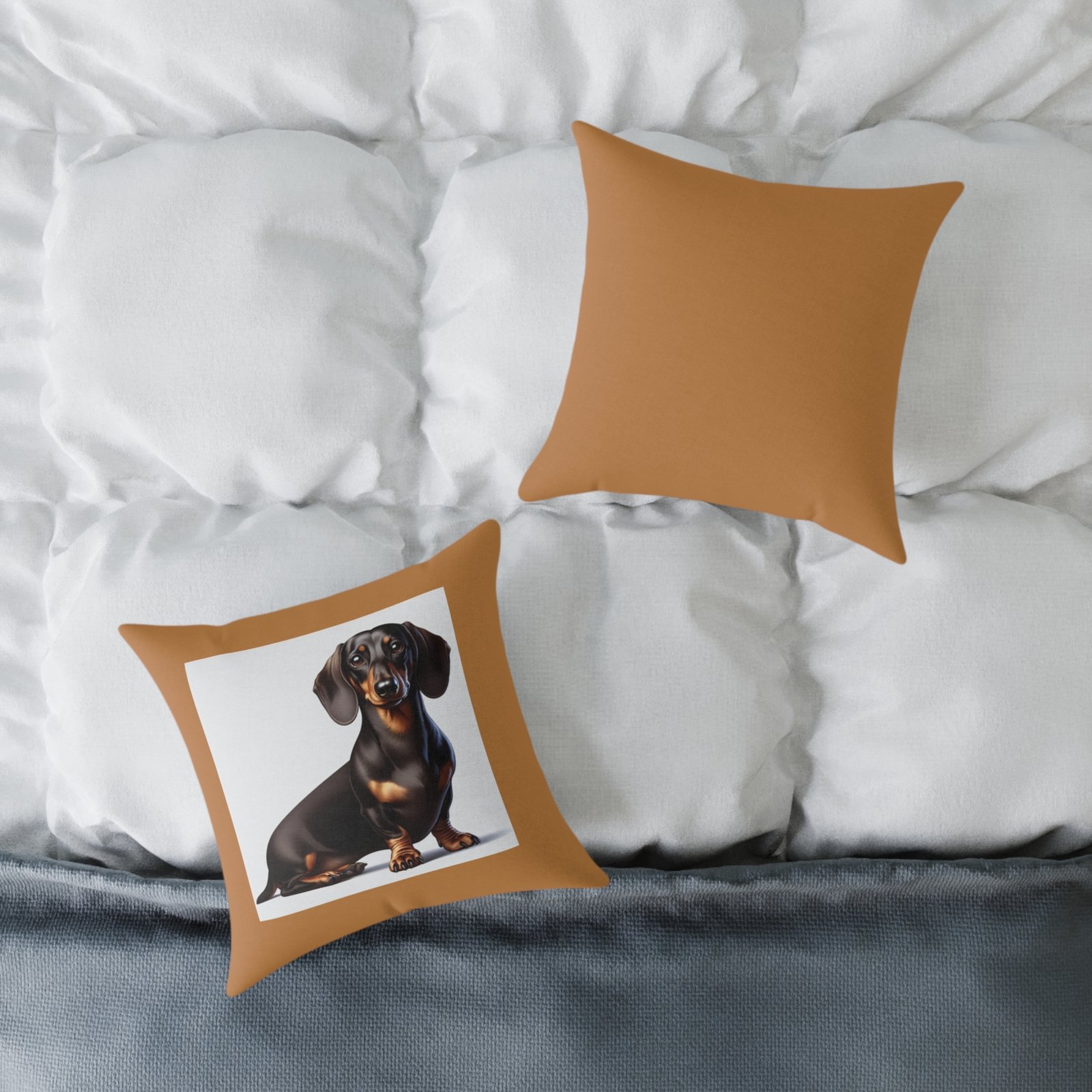 Dachund Dog Pet Puppy Cishion 08 Square Poly Canvas Pillow 08 - Image 4