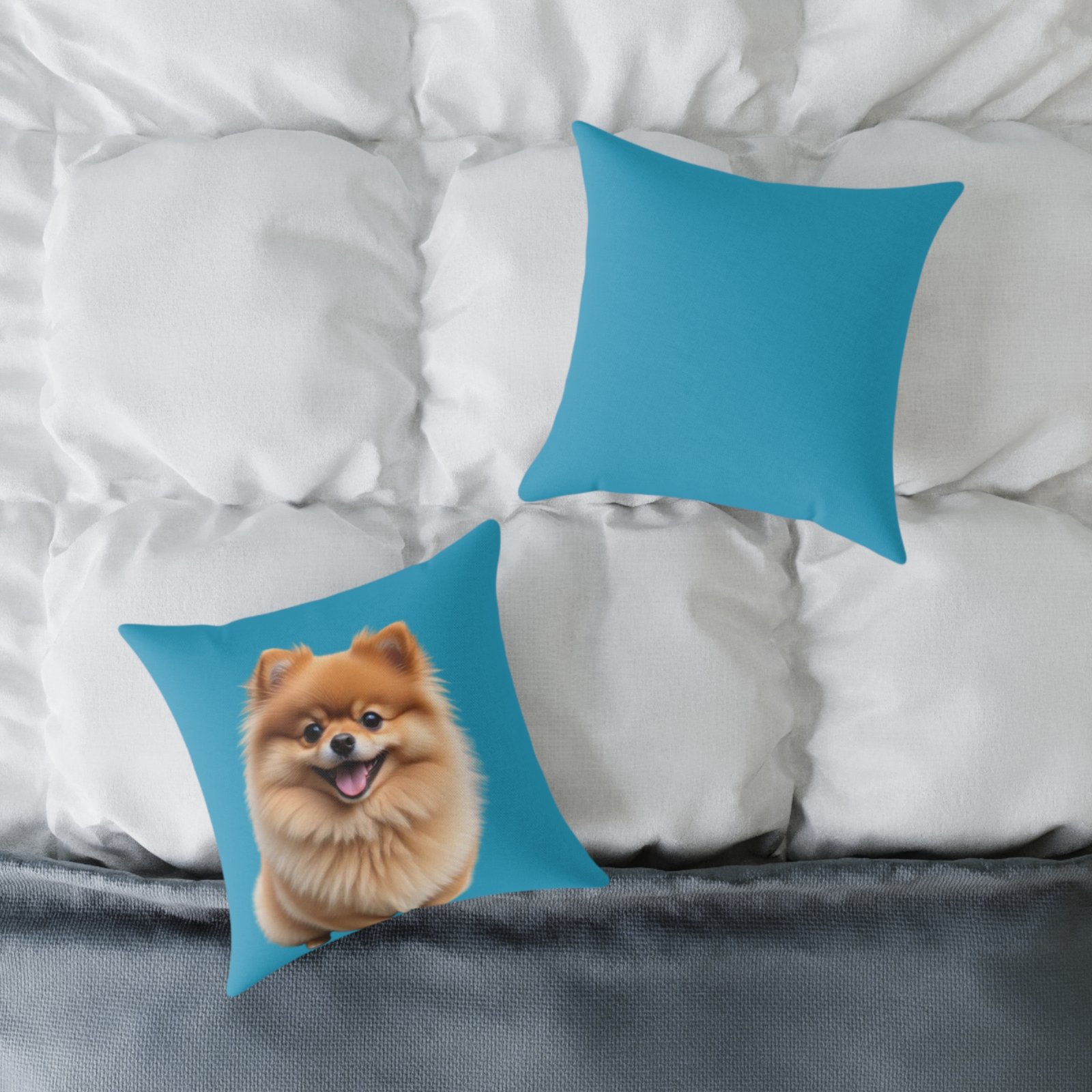 Pomeranian Dog Square Poly Canvas Pillow - Image 4