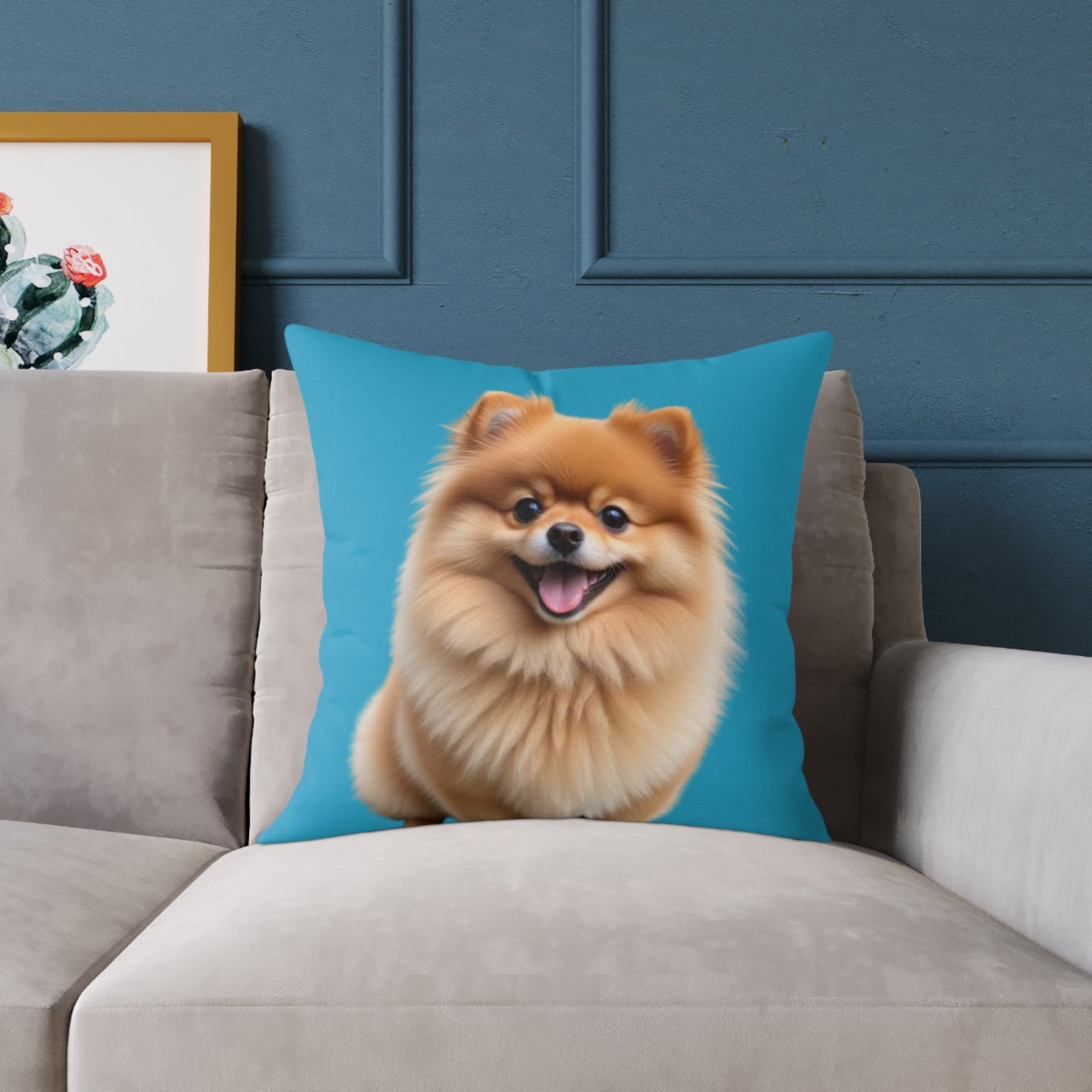 Pomeranian Dog Square Poly Canvas Pillow - Image 11
