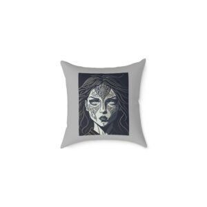 Subdued Print Square Poly Canvas Pillow