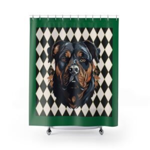 Rottweiler Shower Curtain | Cozy Pet Decor, Dog Lover Gift, Rustic Bathroom Accessory, Home Decoration