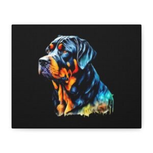 Rottweiller Dog Canvas Art - 1.25" Stretched Matte Print for Pet Lovers