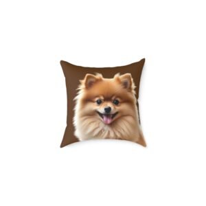 Pomeranian Dog Square Poly Canvas Pillow