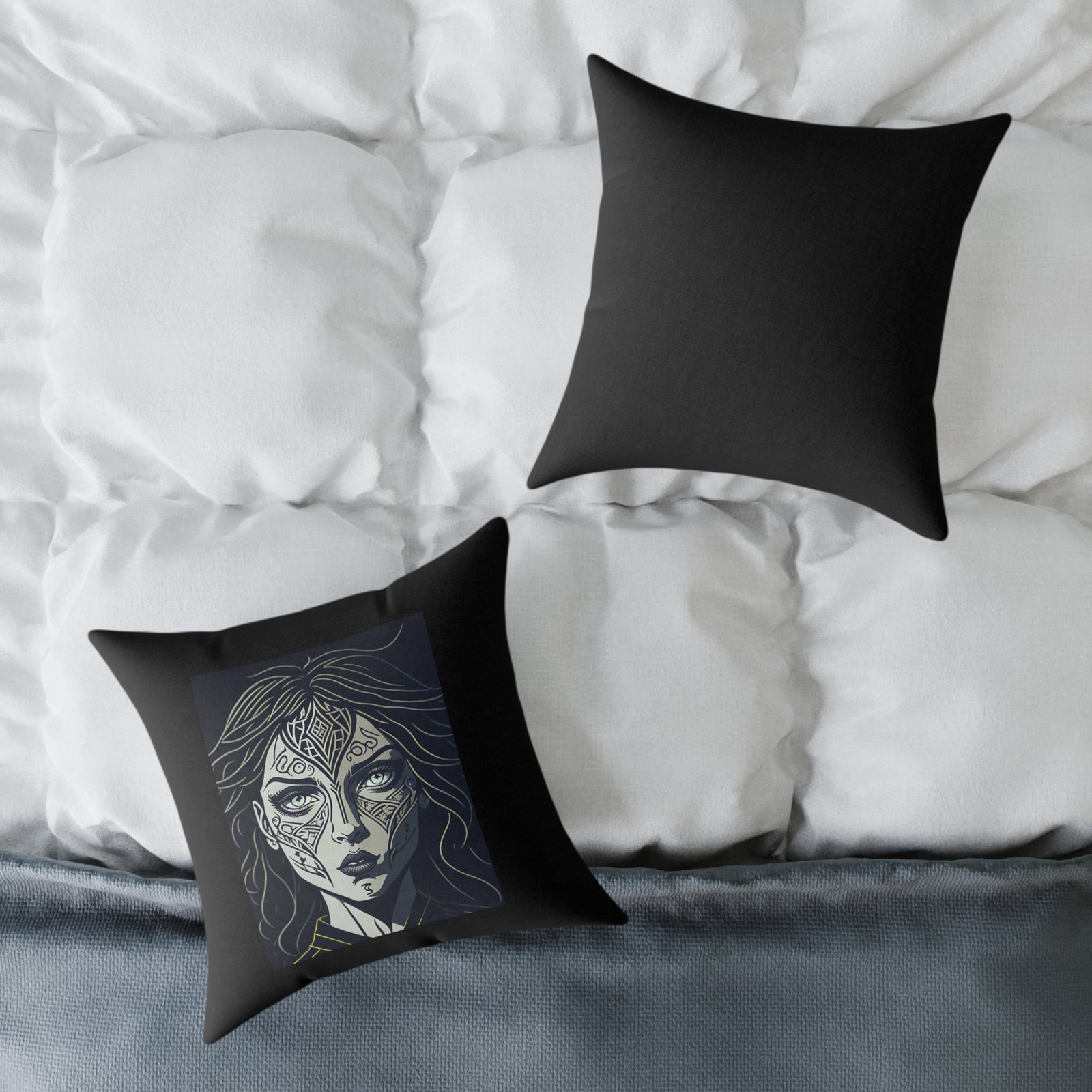 Subdued Print Square Poly Canvas Pillow - Image 8