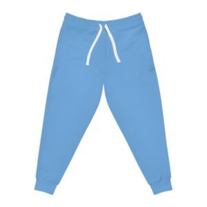 Evokes Brand Blue Geometric Athletic Joggers for Active Lifestyle