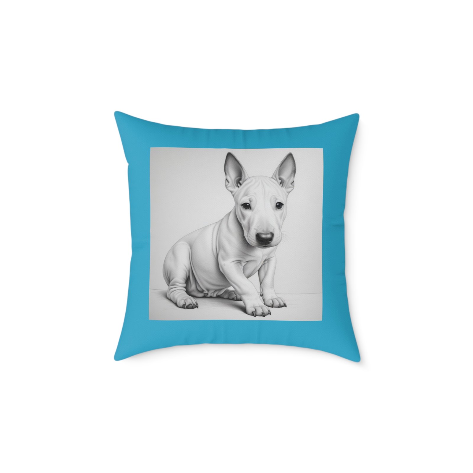 English Bull Terrier Square Poly Canvas Pillow - Image 9