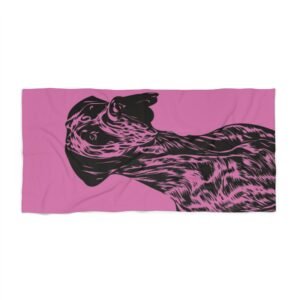 Great Dane Beach Towel, Dog Lover Gift, Beach Day Essential, Summer Accessory, Stained Glass Art Towel