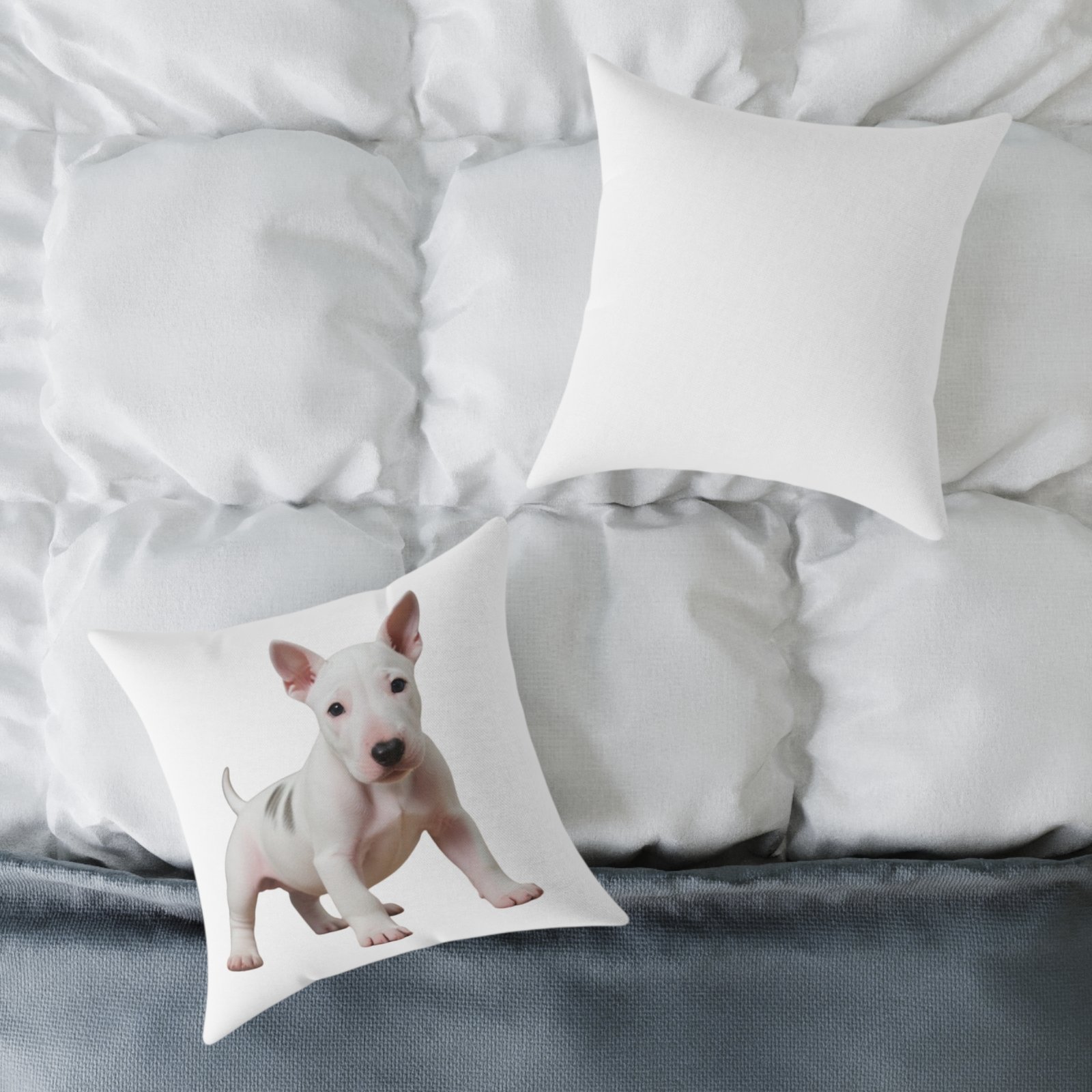 English Bull Terrier Square Poly Canvas Pillow - Image 8