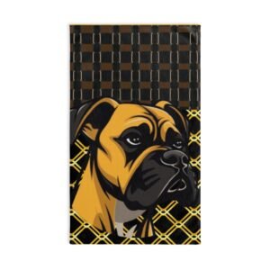 Boxer Plaid Hand Towel, Dog Lover Gift, Kitchen Decor, Pet Accessories, Unique Home Decor, Holiday Gift Idea
