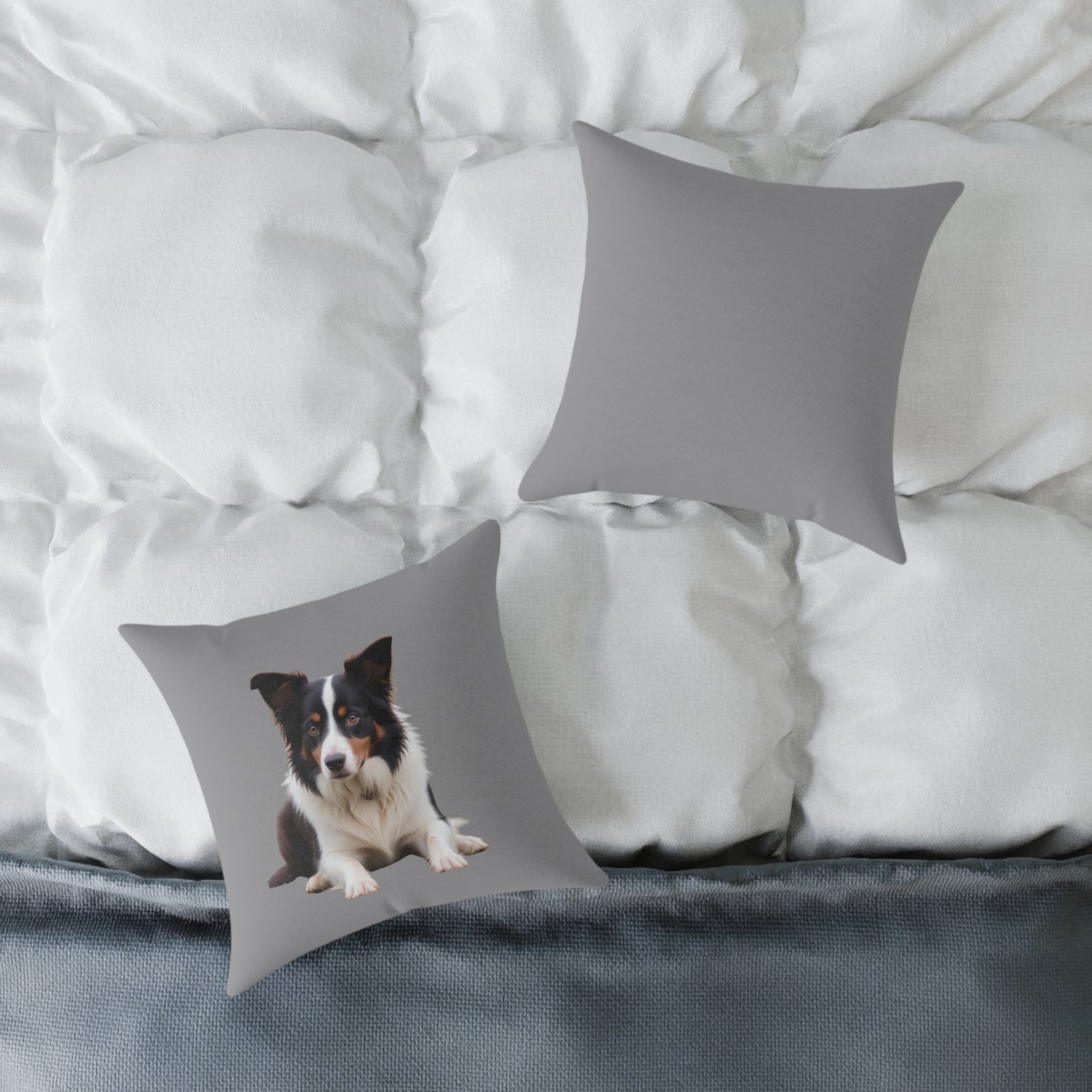 Border Collie Dog Pet Puppy Cushion 08 Square Poly Canvas Pillow 08 - Image 4