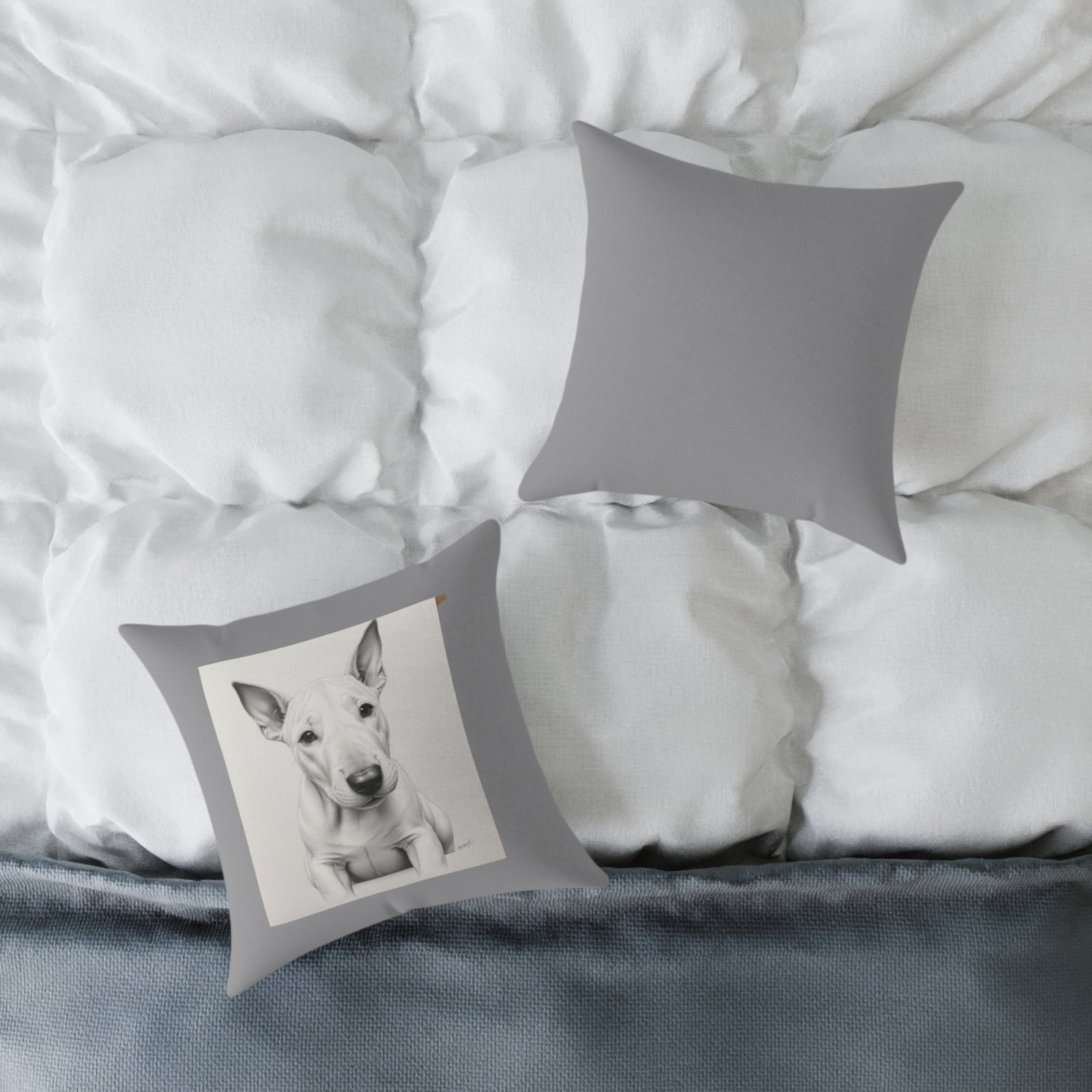 English Bull Terrier Square Poly Canvas Pillow - Image 4