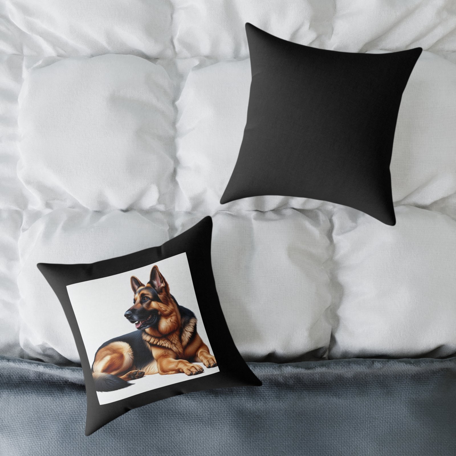 German Shephard Alsation puppy Pet Dog Cushion 08 Square Poly Canvas Pillow 08 - Image 8