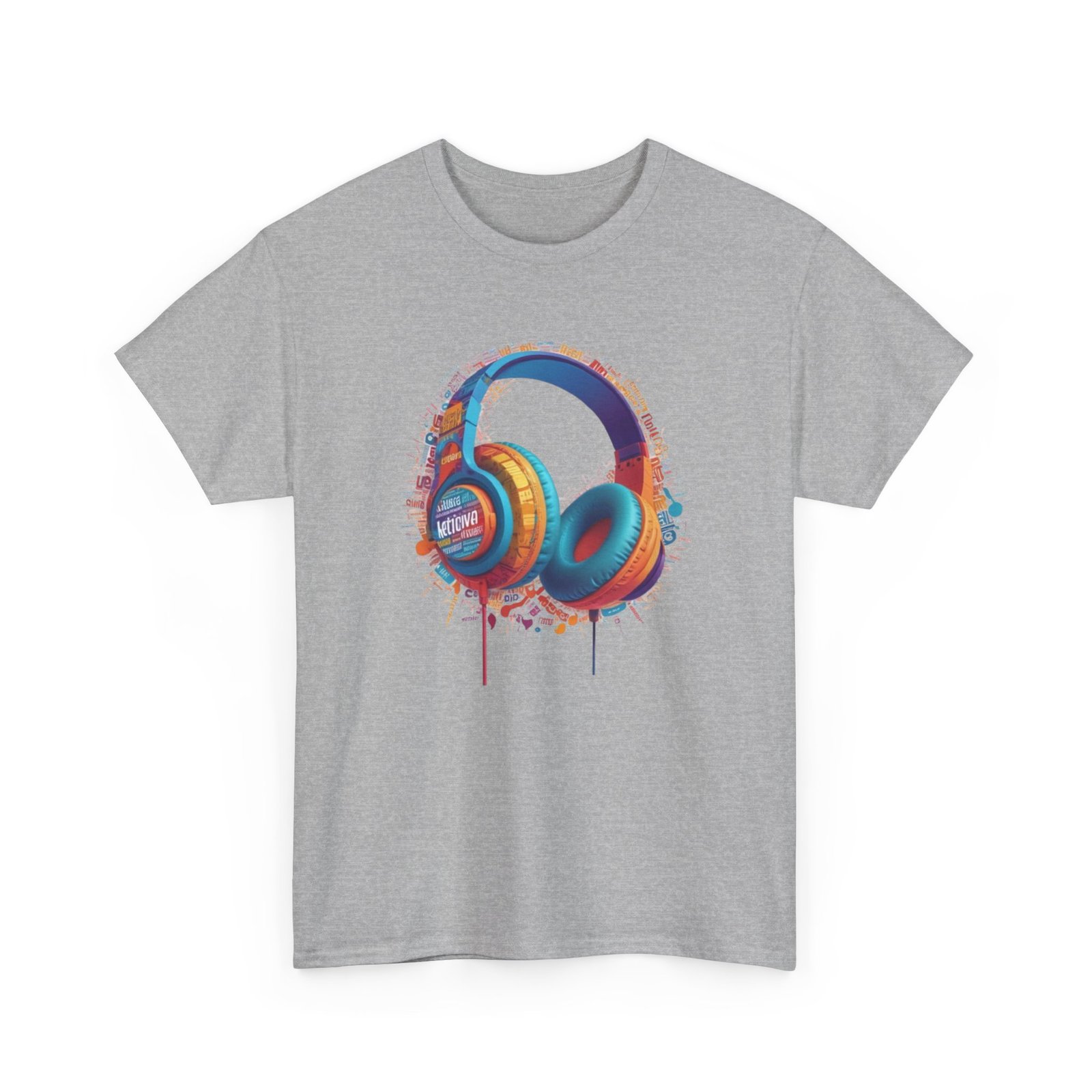 Headphones Music Unisex Heavy Cotton Tee - Image 15