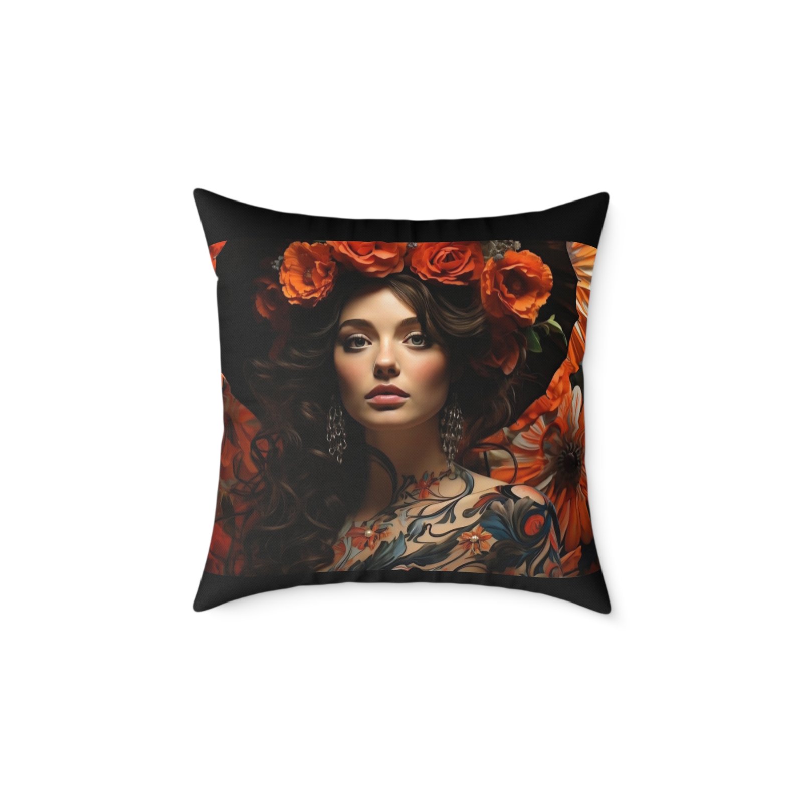 Soo Subdued Print Square Poly Canvas Pillow - Image 9