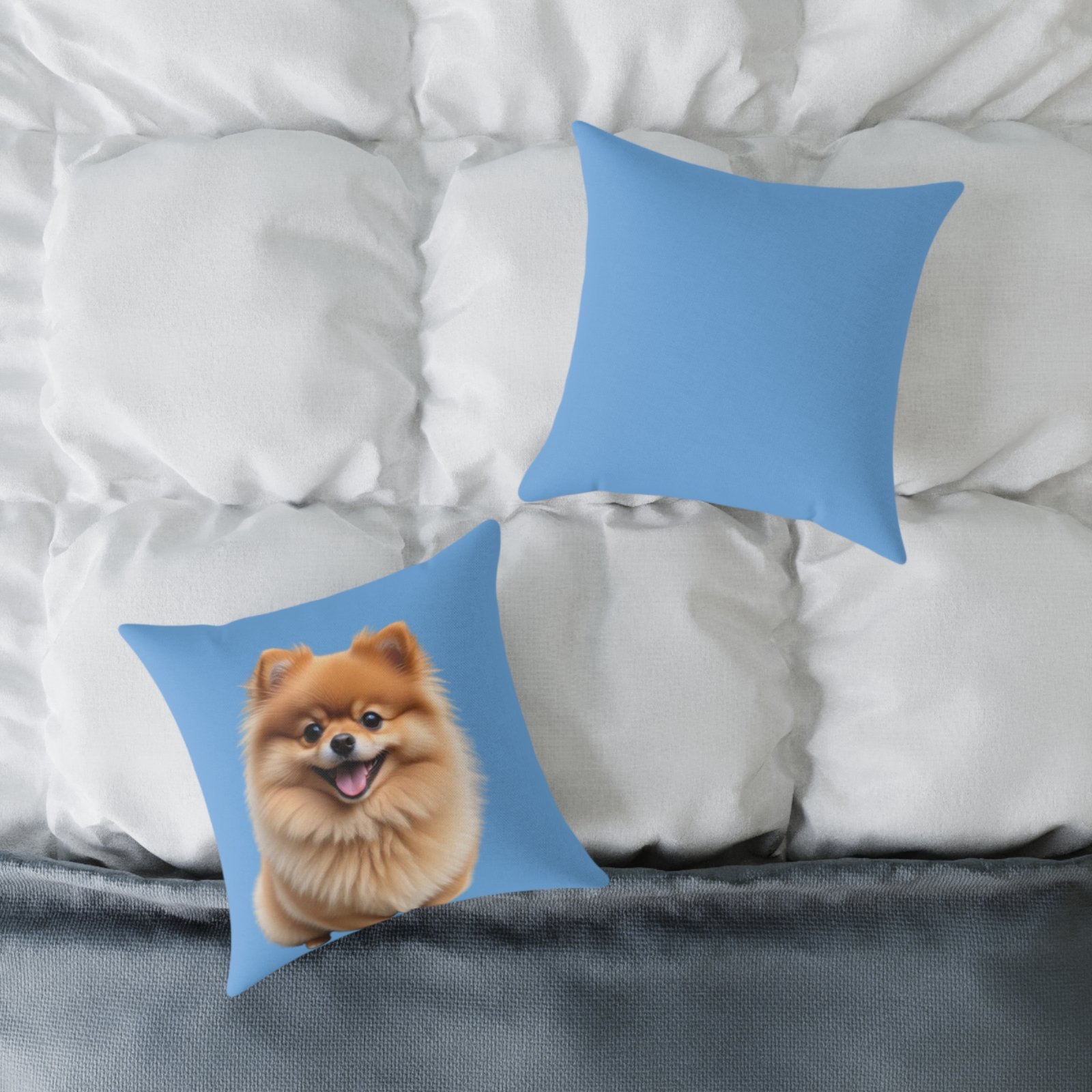 Pomeranian Dog Square Poly Canvas Pillow - Image 4
