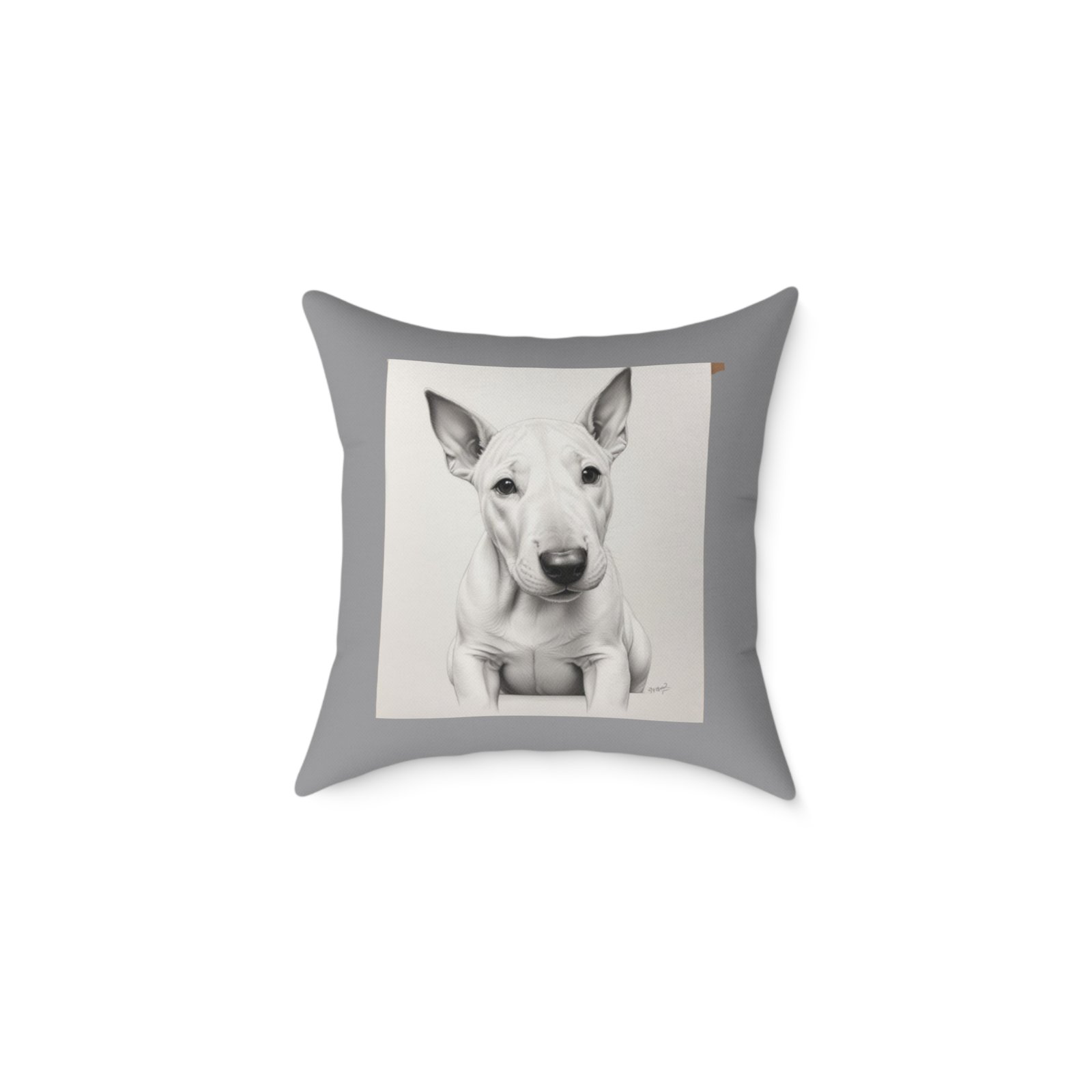 English Bull Terrier Square Poly Canvas Pillow - Image 5