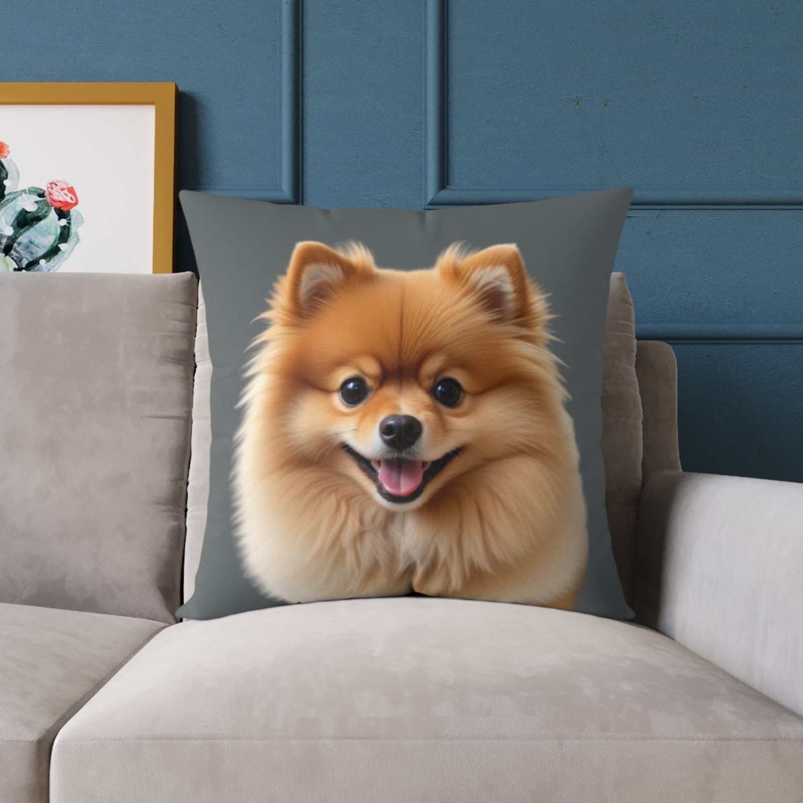 Pomeranian Dog Square Poly Canvas Pillow - Image 15