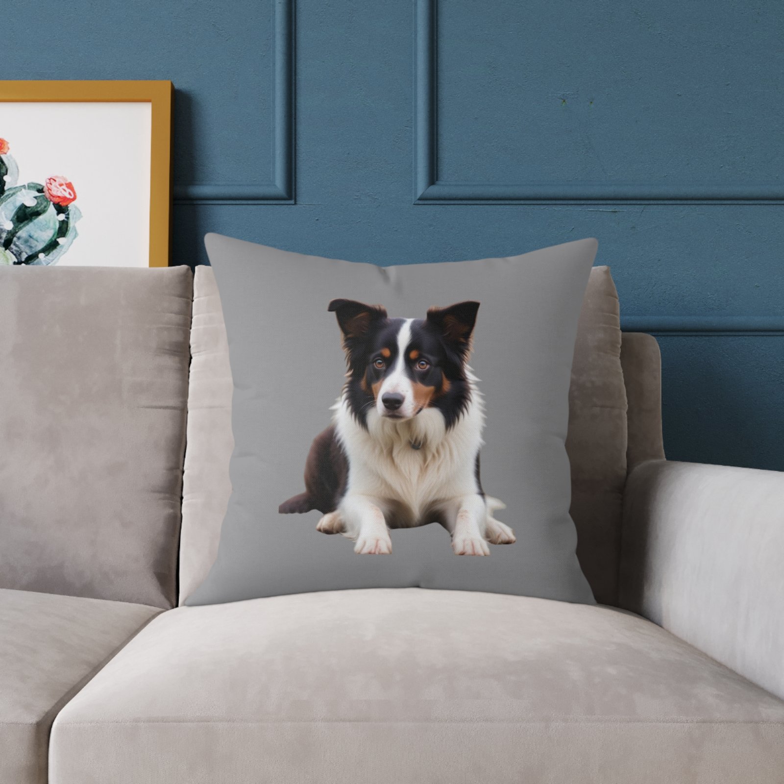 Border Collie Dog Pet Puppy Cushion 08 Square Poly Canvas Pillow 08 - Image 11