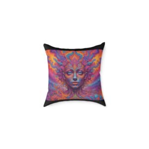 Psychadelic Square Poly Canvas Pillow