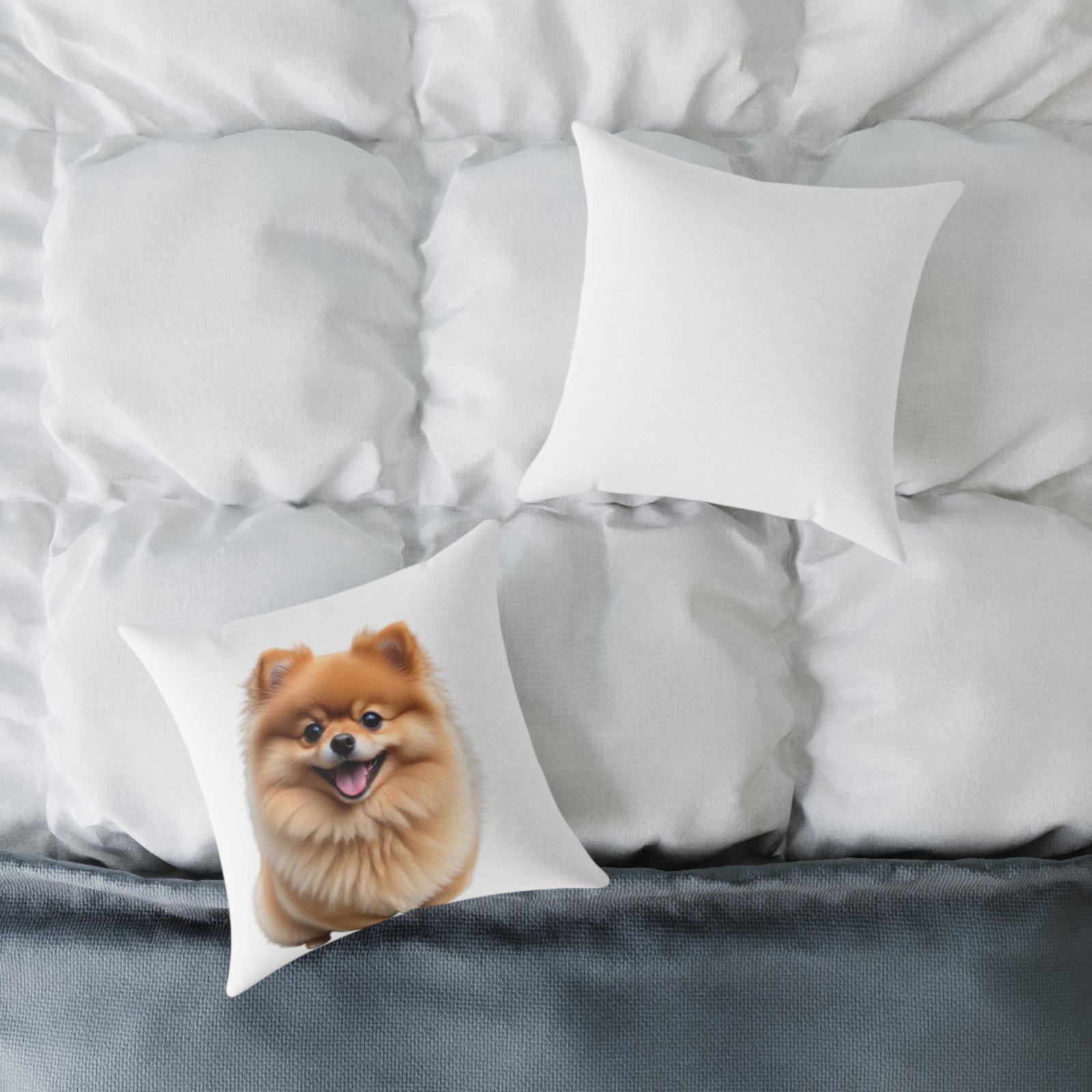 Pomeranian Dog Square Poly Canvas Pillow - Image 4