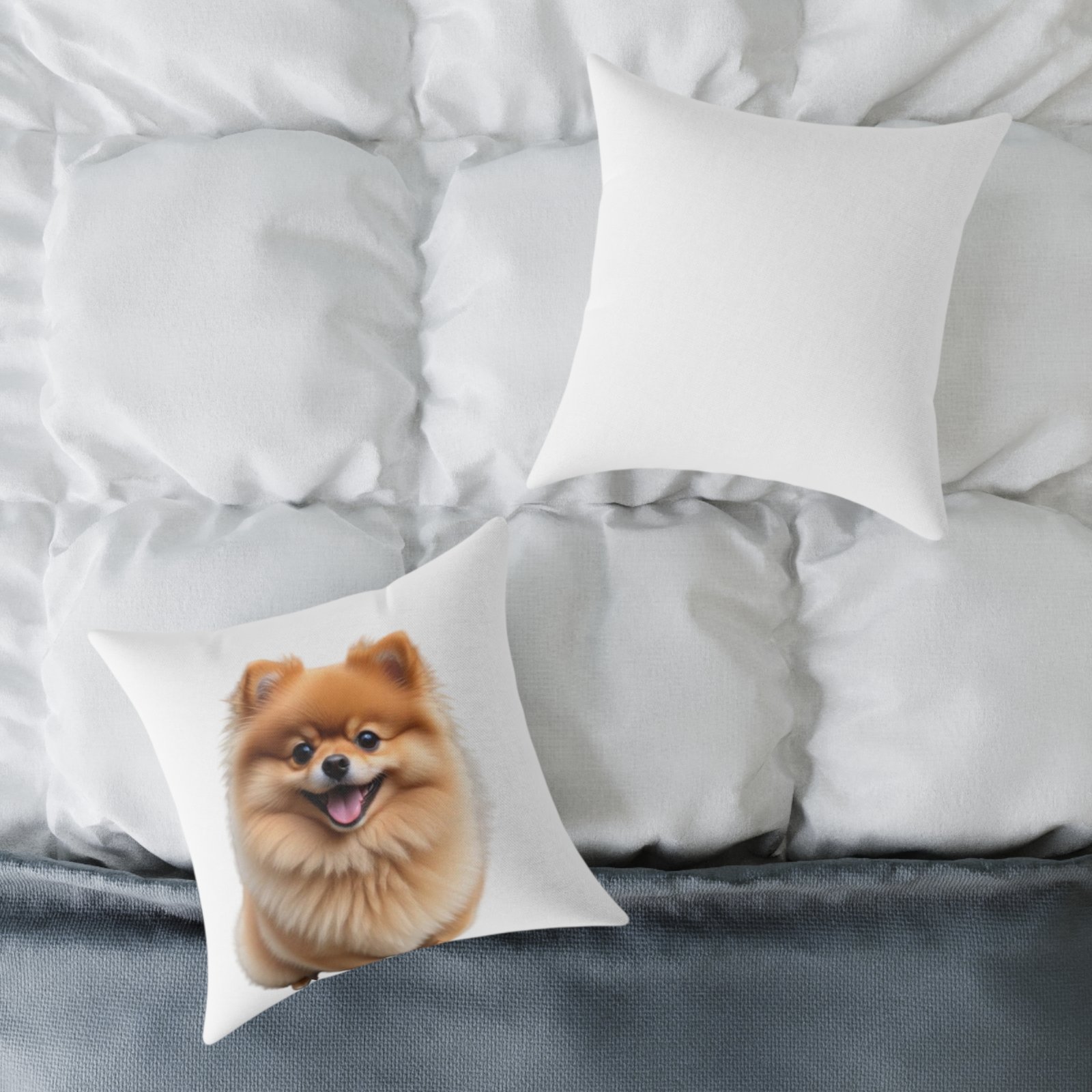 Pomeranian Dog Square Poly Canvas Pillow - Image 8