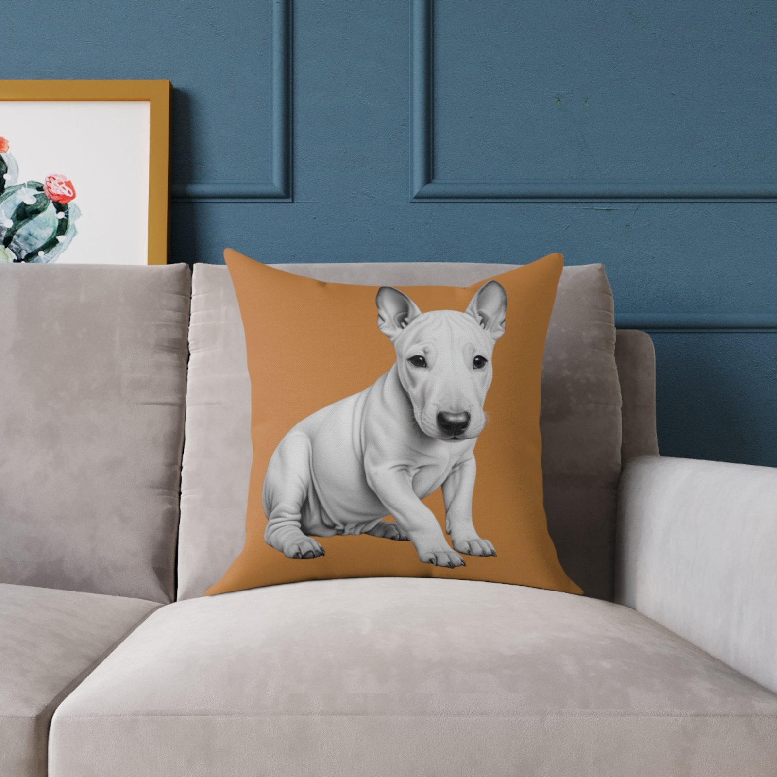 English Bull Terrier Square Poly Canvas Pillow - Image 7