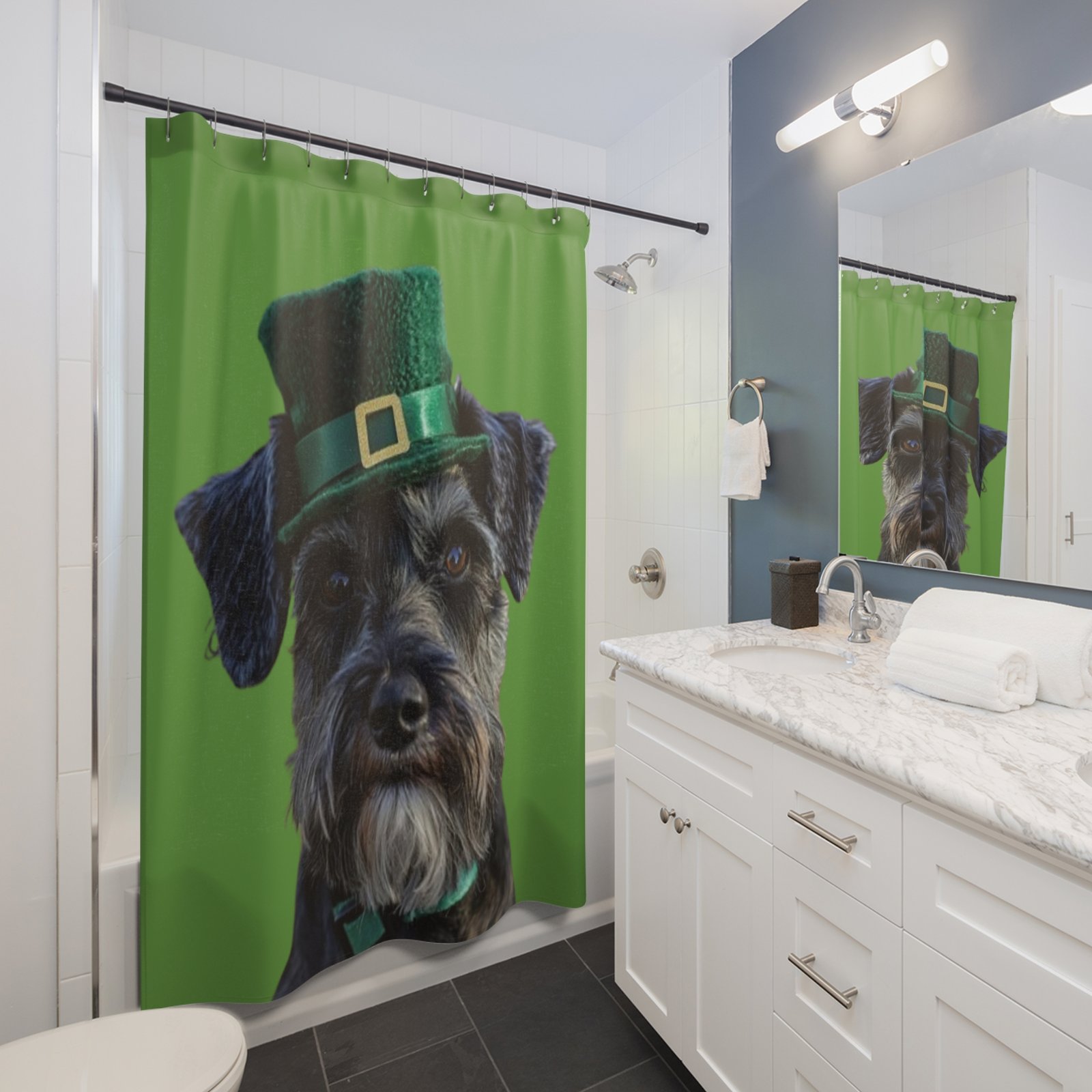 St Patricks Dog Lover Funny Shower Curtain | Cozy Pet Decor, Dog Lover Gift, Rustic Bathroom Accessory, Home Decoration - Image 3