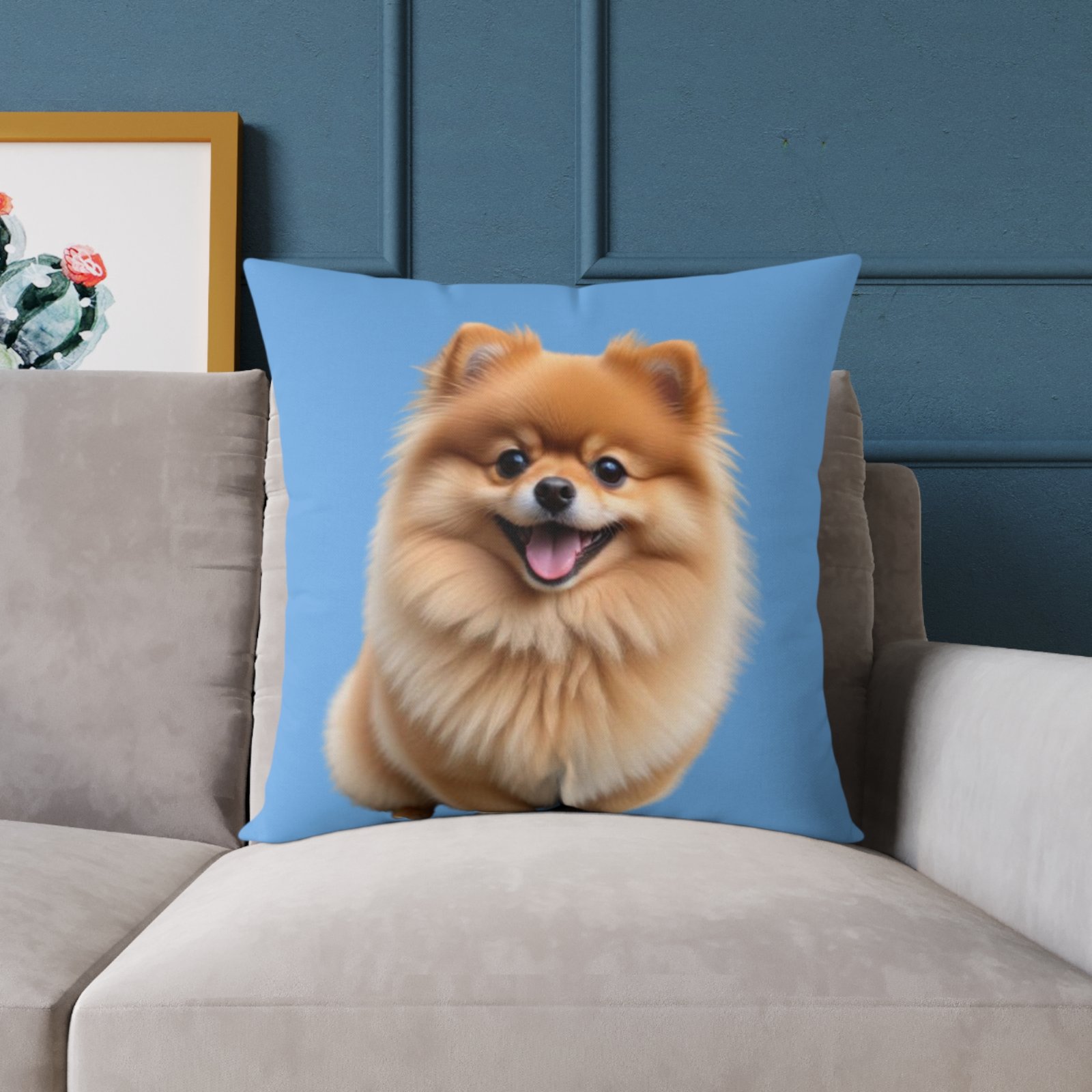 Pomeranian Dog Square Poly Canvas Pillow - Image 15